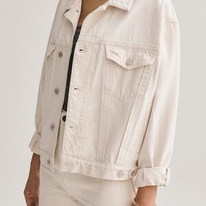 AGOLDE Charli Oversized Denim Jacket - White Paper - Size M